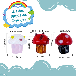 24шт 3 вида бусин лэмпворк ручной работы LAMP-DR0001-11