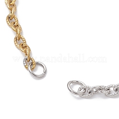 3 шт. 3 стиля браслета-цепочки из текстурированной проволоки из нержавеющей стали 304&nbsp;AJEW-JB01427