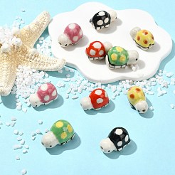 10 шт. 5-х цветные фарфоровые бусины ручной работы с принтом&nbsp;PORC-CJ0001-21