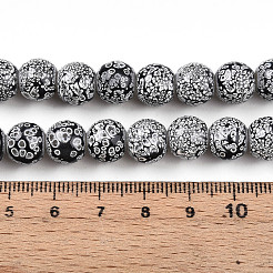 Прозрачная выпечка окрашенные стеклянные бусины нити DGLA-N009-10mm-10