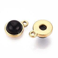 Полукруглые подвески из натурального черного оникса&nbsp;STAS-N109-213F-G