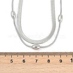 Двухслойные ожерелья из нержавеющей стали 304 в виде змеи для женщин NJEW-Z072-03P