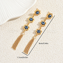 Серьги-гвоздики из нержавеющей стали с кисточками от сглаза QH9195