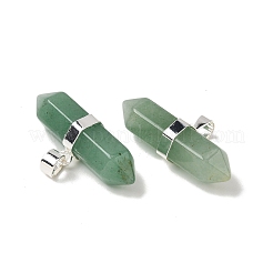 Натуральные зеленые авантюриновые двойные заостренные подвески&nbsp;G-NH0001-15P-04