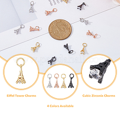 12 шт. 4 цвета латунные микро проложить прозрачные кубические циркониевые подвески&nbsp;ZIRC-DC0001-18