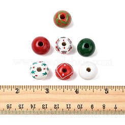 50 шт. двухцветные рождественские деревянные европейские бусины WOOD-FS0002-43