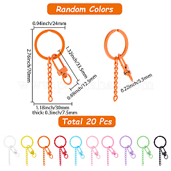 20 шт. окрашенных распылением экологически чистых застежек-карабинов из сплава&nbsp;FIND-SC0017-11