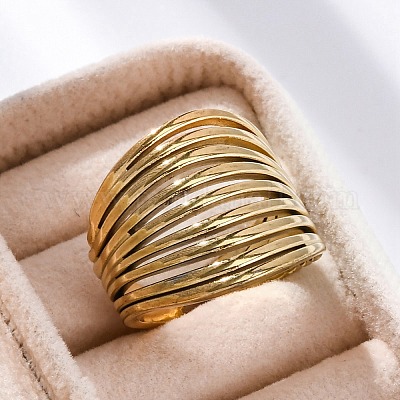 Кольца-манжеты из нержавеющей стали 304 для женщин RJEW-F174-04G-1