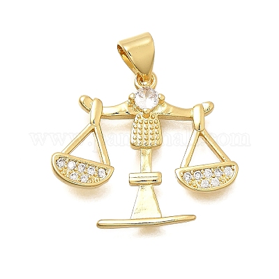 Латунные микро проложить кубического циркония подвески KK-C087-21G-1