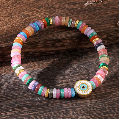 Браслеты в стиле бохо с натуральным желтым агатом UV9826-1