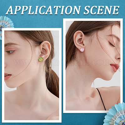 40 шт. фурнитура для сережек-клипс из нержавеющей стали 304 STAS-SC0008-39G-1