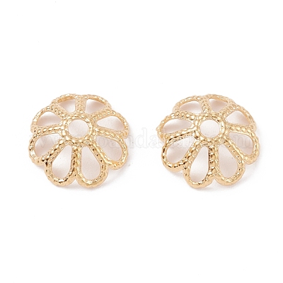 Латунные многолепестковые колпачки для бусинок KK-K253-24G-1