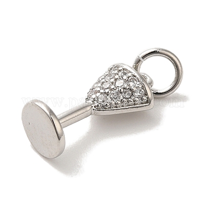 Кубические подвески из латуни с микропаве KK-U027-07P-01-1