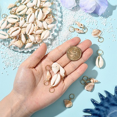 60 шт. 4 вида натуральных заколок-зажимов для укладки волос из ракушек каури&nbsp;OHAR-YW00001-1