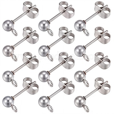 40 шт. фурнитура для сережек-гвоздиков из нержавеющей стали 304 STAS-SC0005-26-1