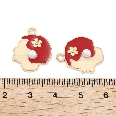 Подвески из эмалевого сплава с покрытием из легкого золота ENAM-M219-15KCG-03-1