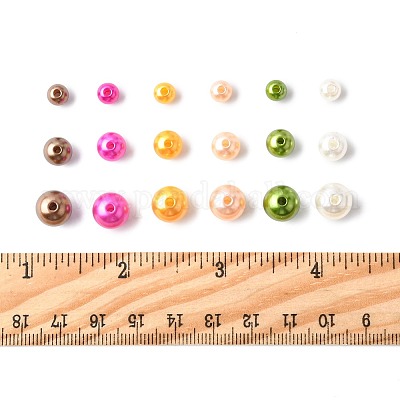 750 шт. 18-цветные бусины из АБС-пластика OACR-FS0002-37-1