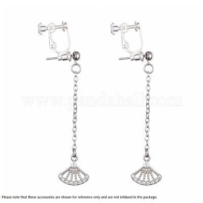 Латунный винт клипсы серьги выводы KK-F785-04S-1