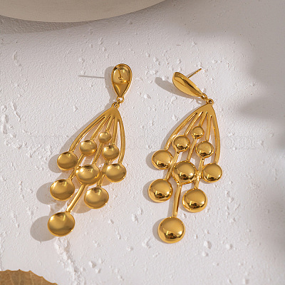 Ветка из нержавеющей стали 304 с круглыми подвесными серьгами-гвоздиками PH4691-1