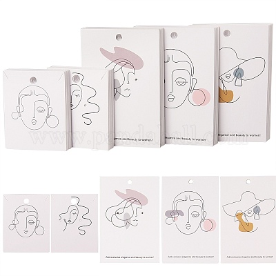 100шт 5 стиля картонные карты отображения ювелирных изделий CDIS-SZ0001-20-1