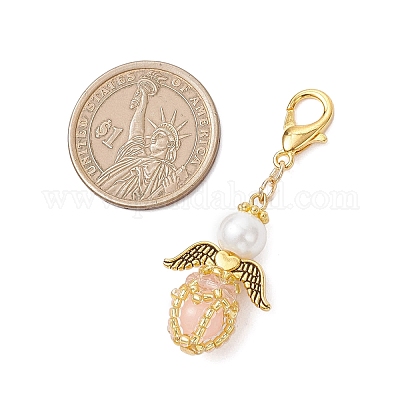 Подвески из светящегося акрила и стеклянных бусин ручной работы HJEW-MZ00379-02-1