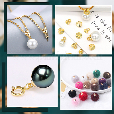 60 шт. 6 стиля латунные подвески-булавки с чашечкой из жемчуга FIND-AR0005-35-1