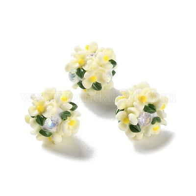 Бусины-шарики из полимерной глины со стразами и светом CLAY-U002-01B-1