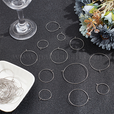 48 шт. 6 размера фурнитуры для сережек-колец из хирургической нержавеющей стали 316l STAS-LP0001-06-1