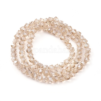 Стеклянные бусины с гальваническим покрытием  EGLA-L018-B-PL01-1