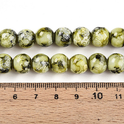 Выпечка окрашенные стеклянные бусины пряди DGLA-N003-10mm-A04-1