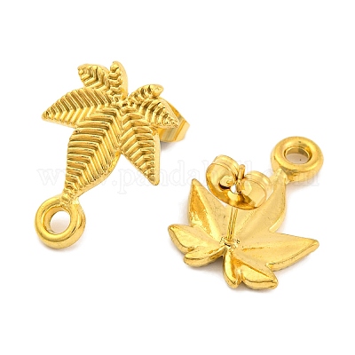 Ионное покрытие (ip) 304 нержавеющая сталь гвоздики серьги фурнитура EJEW-H013-18G-1