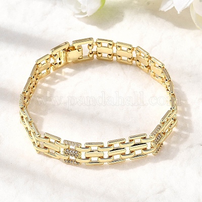 Браслеты-цепочки из латуни с пантерой для мужчин и женщин BJEW-H630-01G-1