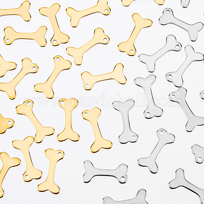 40 шт. 2-х цветные подвески из нержавеющей стали 304 STAS-DC0012-66-1