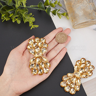 2шт украшения для обуви из сплава со стразами AJEW-FG0002-87A-1