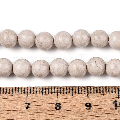 Крашеные бисер пряди природного ископаемого G-T139-6mm-66A-1