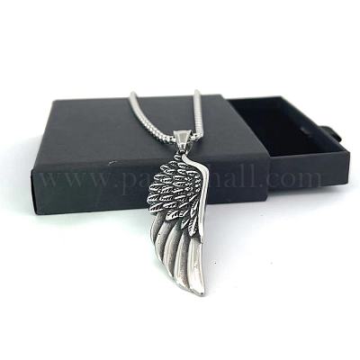 Винтажные ожерелья с подвеской в виде крыльев ангела из нержавеющей стали для мужчин ZX4693-1