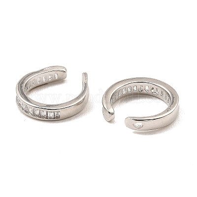 Серьги-каффы из латуни с цирконием EJEW-G362-01P-1