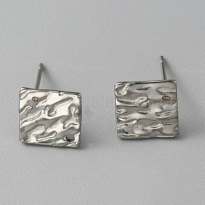 Серьги-гвоздики из нержавеющей стали 304 с текстурированной геометрией и отверстием STAS-WH0027-54G-1