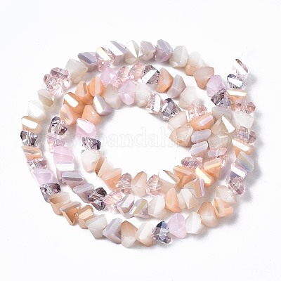 Стеклянные бусины с гальваническим покрытием  X-EGLA-N002-06J-1