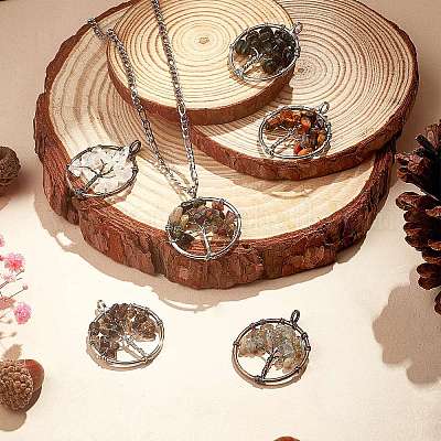 12 шт. 12 цвета подвески с драгоценными камнями G-PH0001-33-1