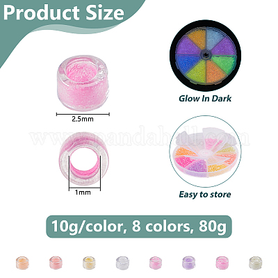 80 г двухцветные люминесцентные цилиндрические бусины SEED-DC0001-16B-1