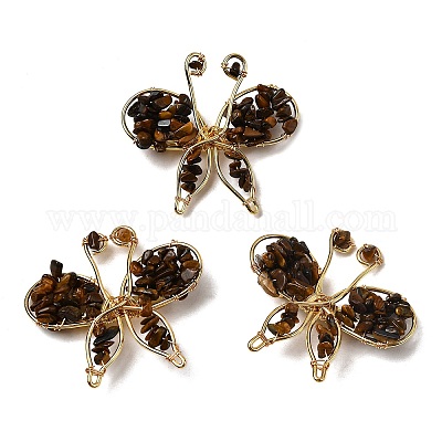 Брошь в виде бабочки из натуральных смешанных драгоценных камней G-A278-02G-1