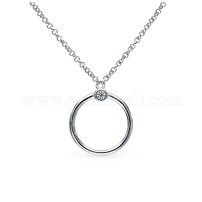 Комплект из серебряного ожерелья и серег с геометрическим треугольником для повседневной носки RC4347-2-1