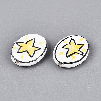 Фарфоровые бусины ручной работы PORC-T134-07-1