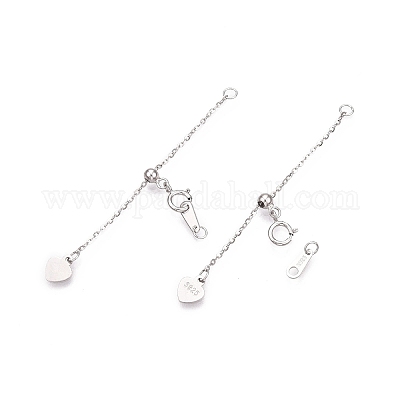 Антикоррозийные 925 удлинители цепи из стерлингового серебра STER-N016-42P-1