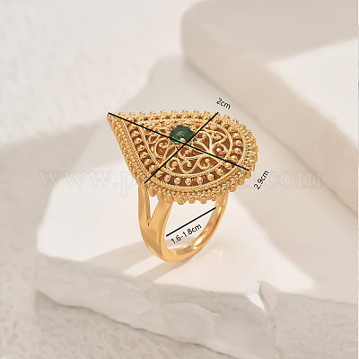 Регулируемые кольца для женщин с микропаве из латуни и кубическими цирконами TD9385-4-1