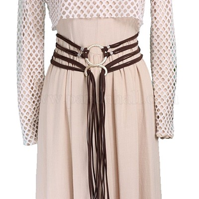 Винтажные многослойные ремни-цепочки из искусственной замши с длинными кисточками FS-WG0892A-02-1