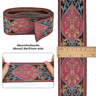 Этническая вышивка полиэстер плоские ленты OCOR-WH0058-98C-1