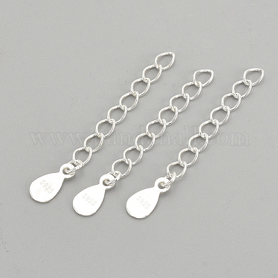 925 стерлинговое серебро скрученные удлинительные цепи STER-S002-33-1