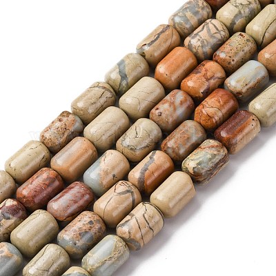 Натуральные бусины из аква терра яшмы G-L624-C03-12x8mm-1